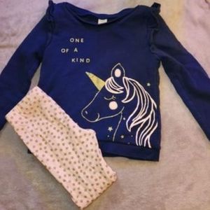 5t Carters sweatshirt & leggings Unicorn pink&navy